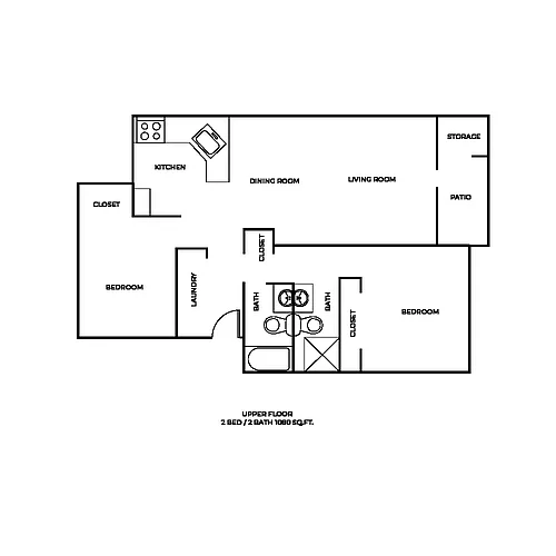 Floor plan Two Bed Two Bath C