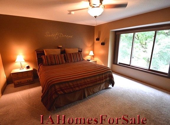 Master Bedroom - new windows and custom blinds.  King bedroom set fits easily