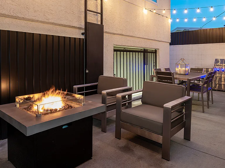 Backyard with firepit and lounge