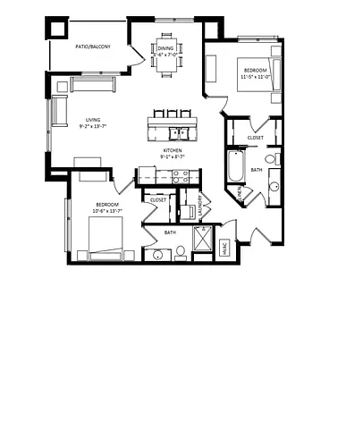 Floor plan 2 Bedroom G2