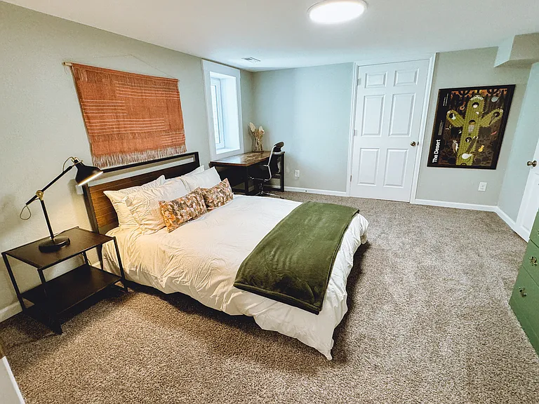 Primary bedroom with ensuite bathroom and huge closet