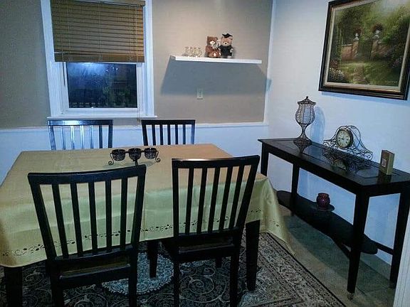 Partially finished basement can be used as a dining room or den. There are only 4 steps down into the basement from the kitchen/living area as this is a tri-level home.