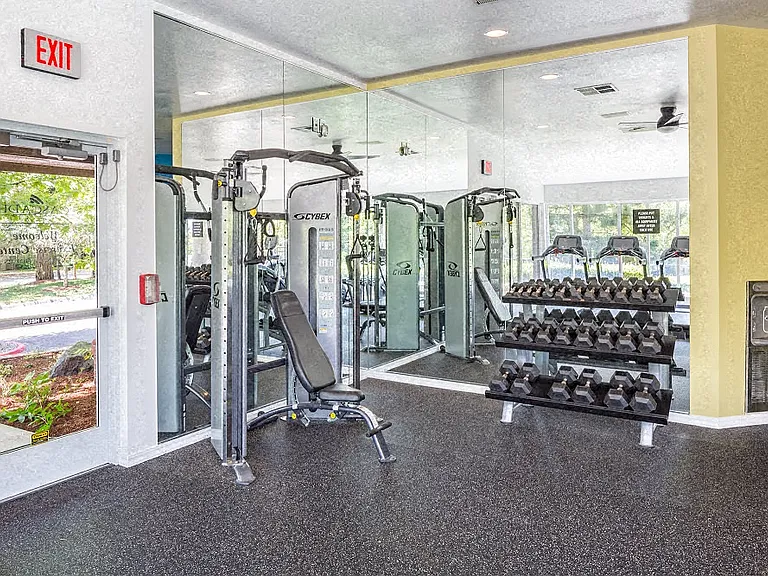 Fitness center with free weights