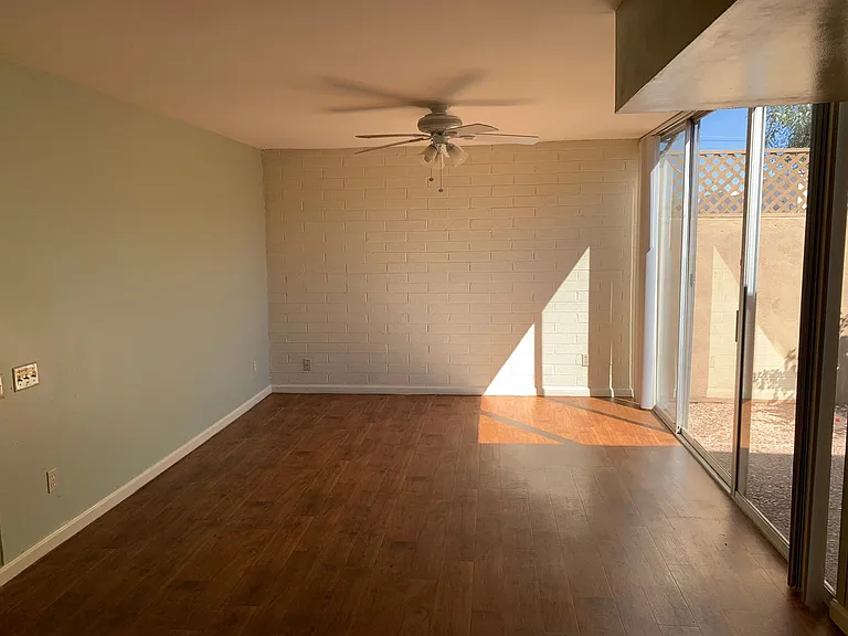1br with back patio's living room