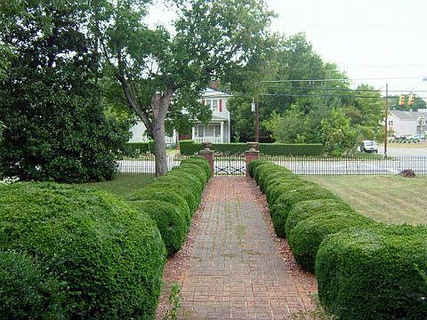 Front entrance viewed from porch.