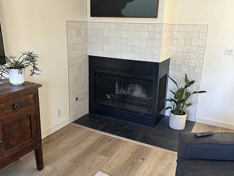 Living room fireplace