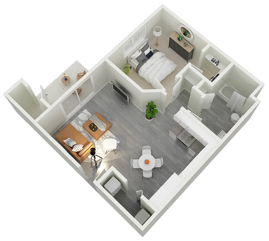 Floor plan 1x1 Loft