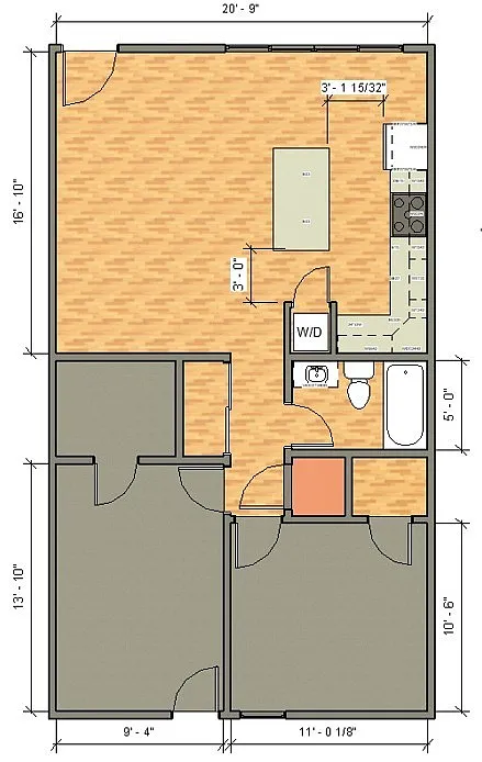 Floor plan 2X1 @ 7 N Cantril