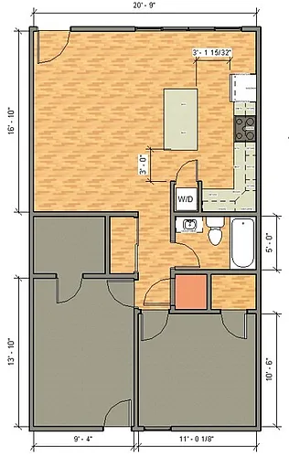 Floor plan 2X1 @ 7 N Cantril
