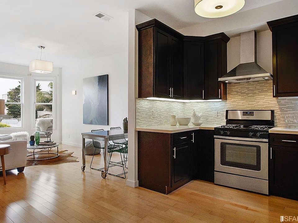 Open living and dining room