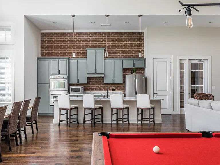 Clubhouse Dining Area, Bar, Kitchen and Billards Table