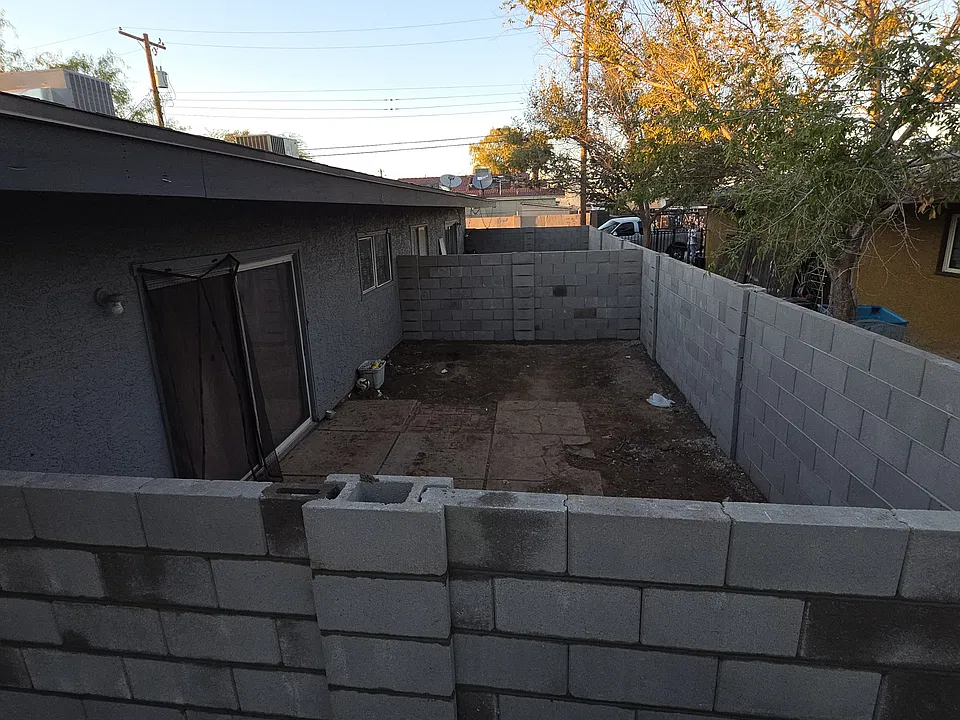 Large Yard, newly walled