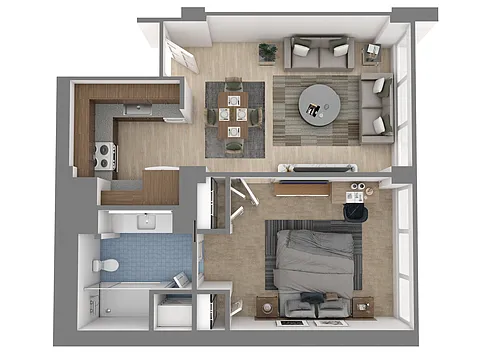 Floor plan 1 bed | 1 Bath