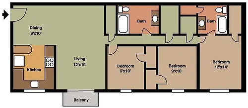 Floor plan 3 Bedroom