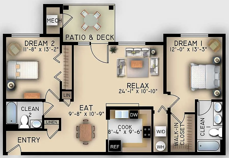 Floor plan 2BD