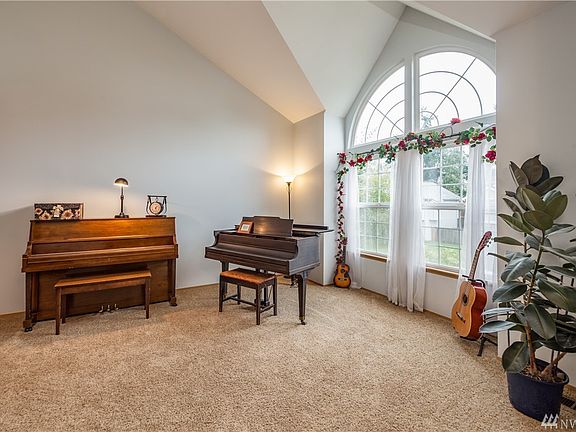 Vaulted ceilings in the formal living room