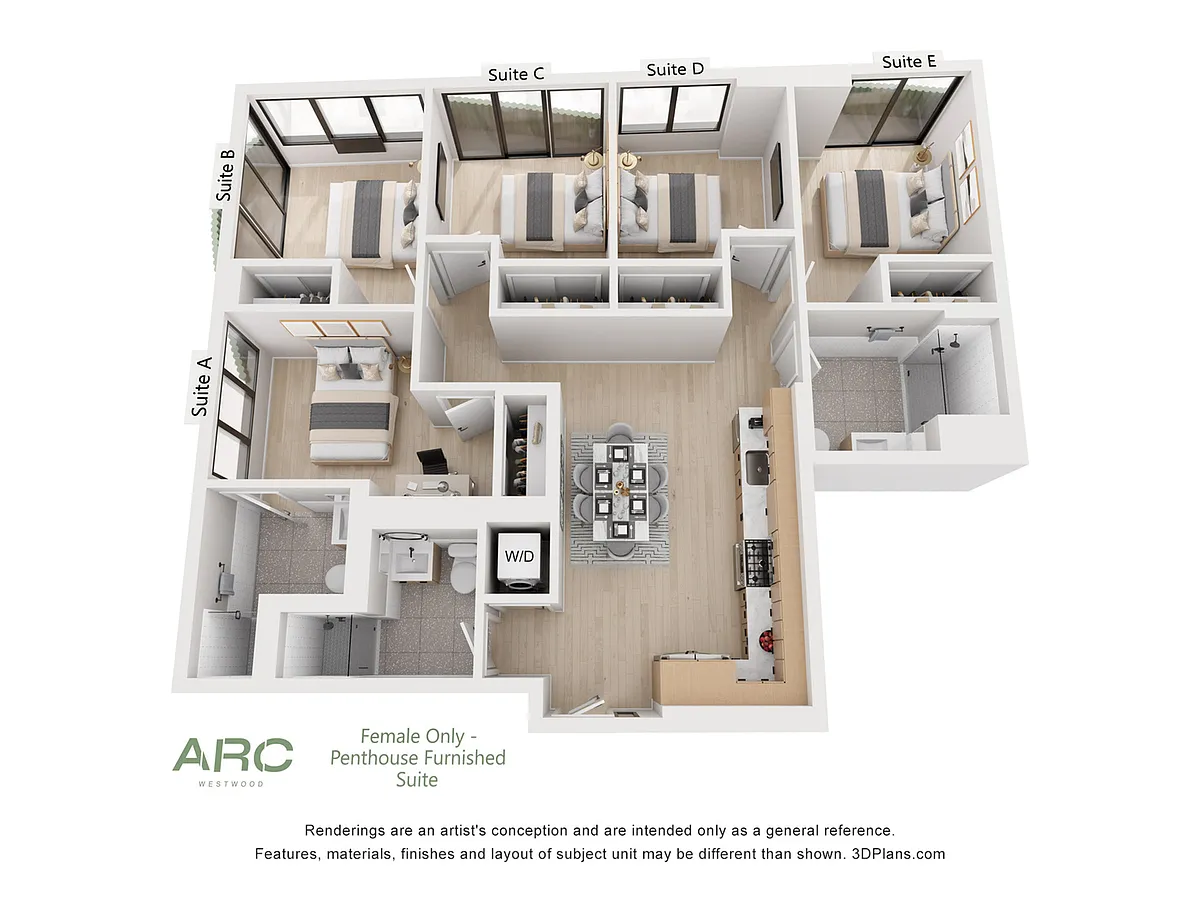 Floor plan Female Only - Penthouse Furnished Suite