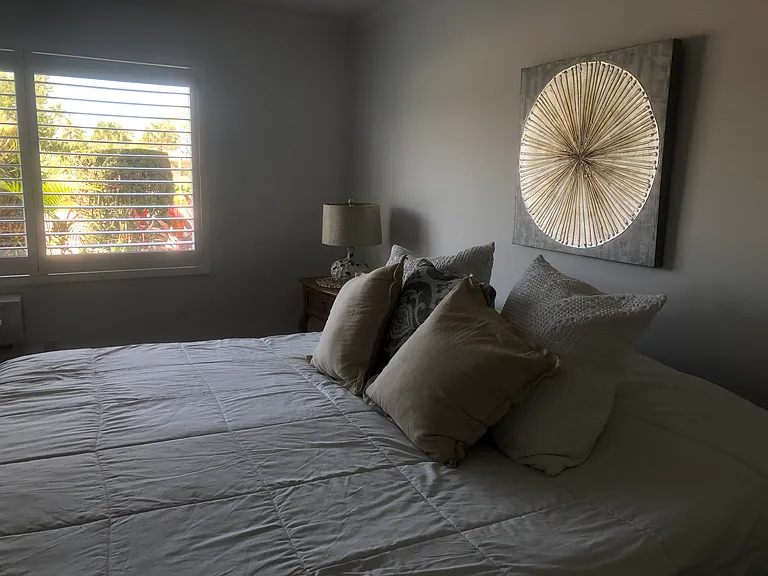 Brand new king size bed in master.