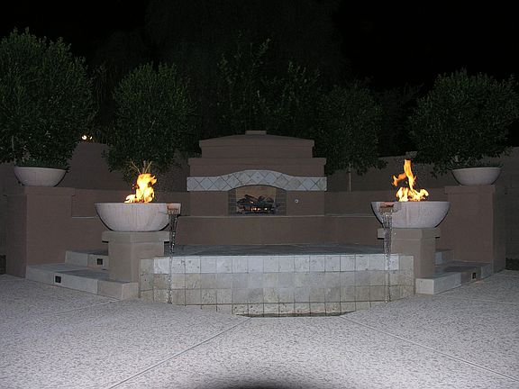 Waterfall with gas flames