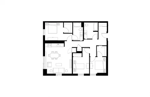 Floor plan 3 Bedroom 2 Bath