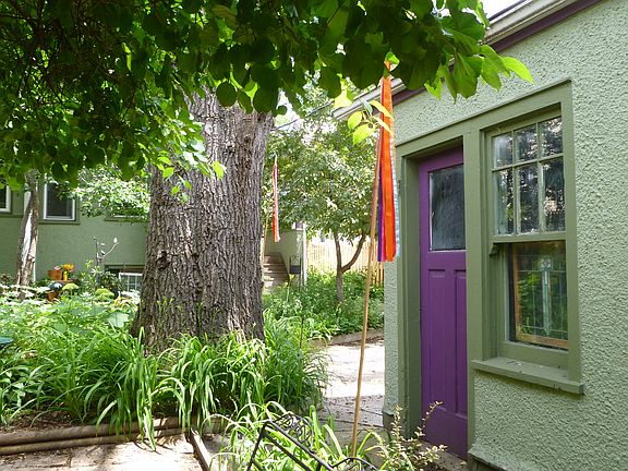 Garage side door, backyard