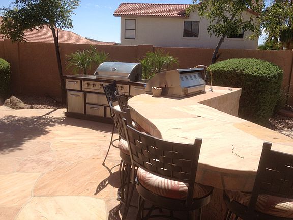 custom built bbq area 
