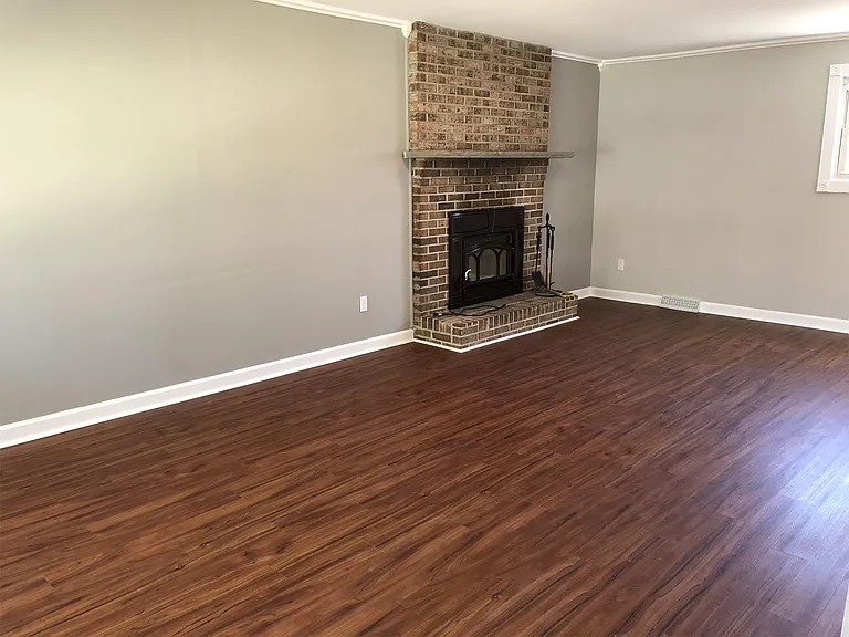 Living room with almost brand new fireplace!