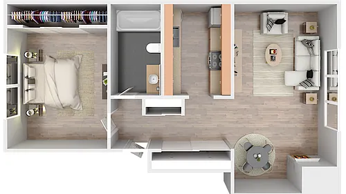 Floor plan 1 X 1 F