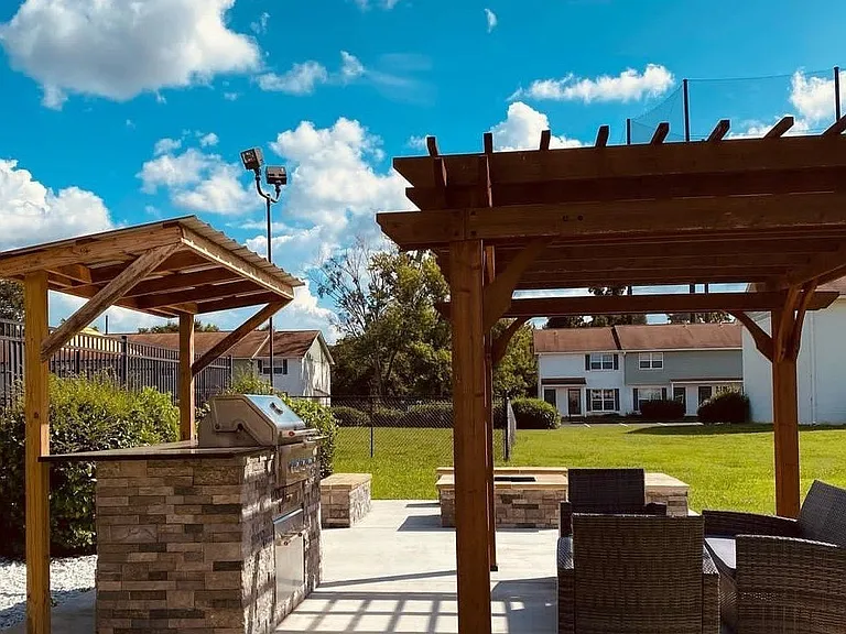 Covered Grilling Station with Seating