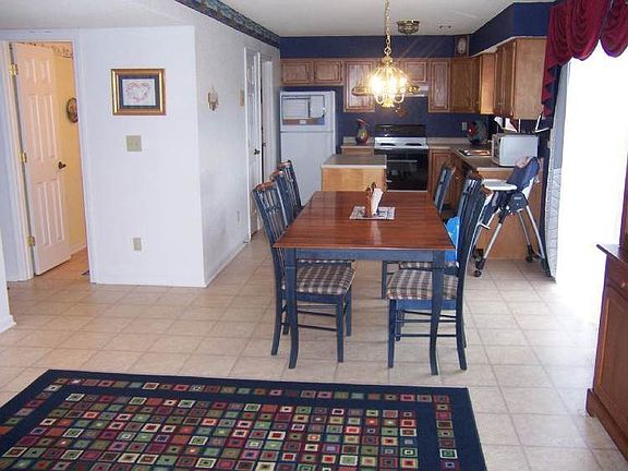 View of the oversized eat-in-kitchen;This table comfortably accommodates 8 