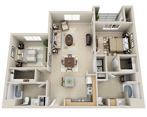 Floor plan Hermosa (B2H)