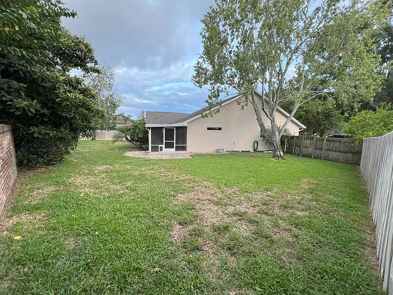 fenced backyard
