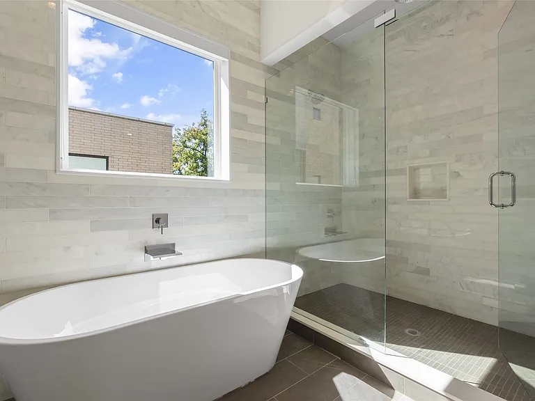 Freestanding Tub and large walk-in shower