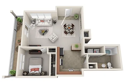 Floor plan 1 Bed/1 Bath