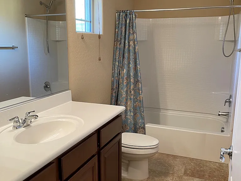 Hall upstairs bathroom with bathtub