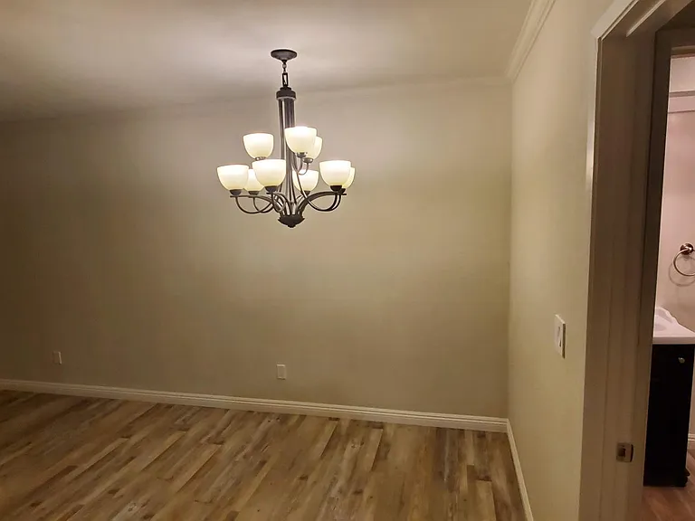 spacious living room and dining area
