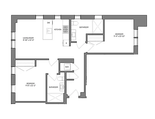 Floor plan 2 Bed 2 Bath Manobal