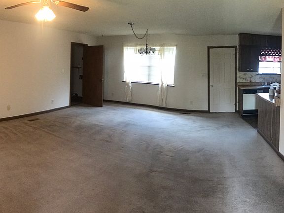 Living room and dining room