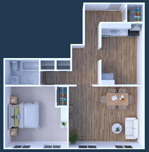 Floor plan 1 BEDROOM 1 BATHROOM - BOSTONIAN
