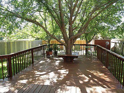 Deck. Backs to greenbelt