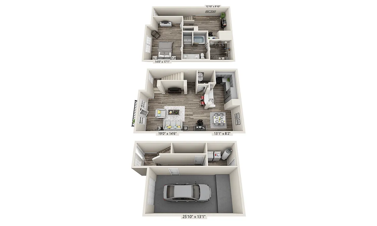 Floor plan Townhome TH1 (A1.5DT)