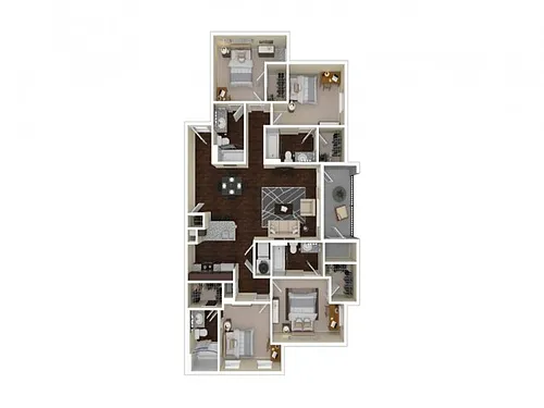 Floor plan 4 Bed / 4 Bath - Standard