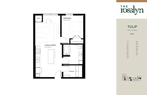 Floor plan Tulip, PBV