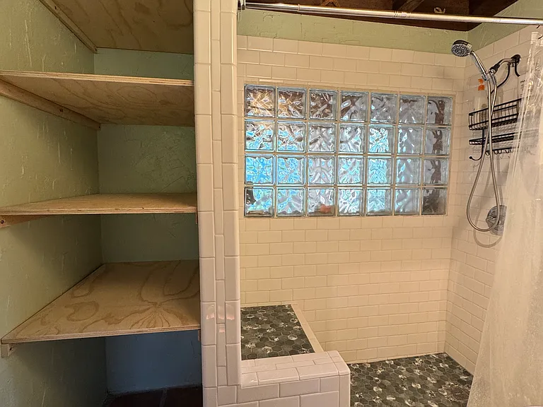 Shelves are movable, will be painted white.