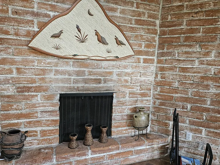 Electric fireplace for year-round enjoyment. Option to use with or without the heater.