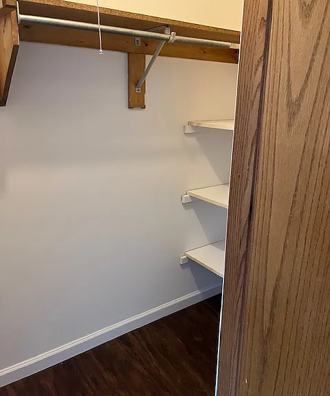Coat closet with plenty of extra storage space