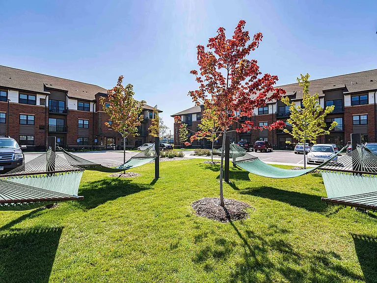 Come home and relax in the hammock garden.