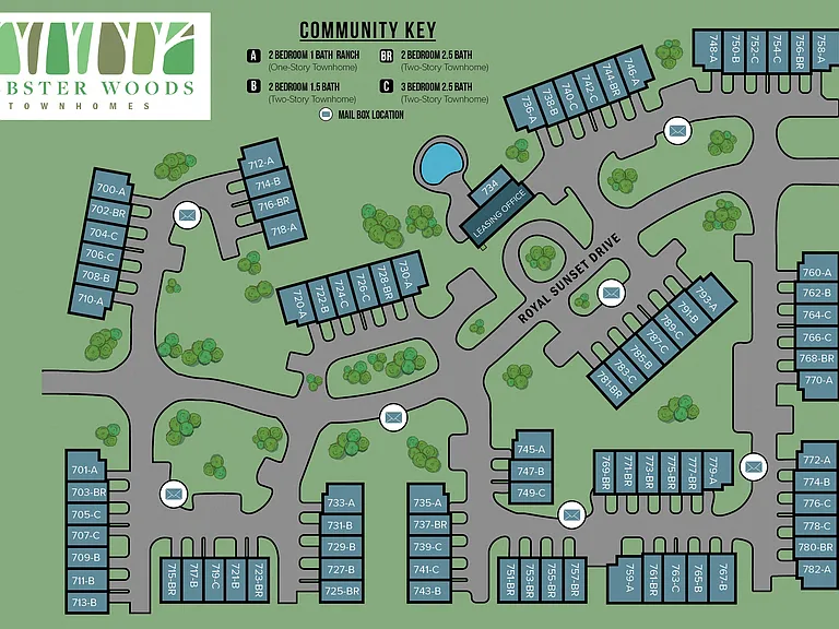 Site Map of Webster Woods
