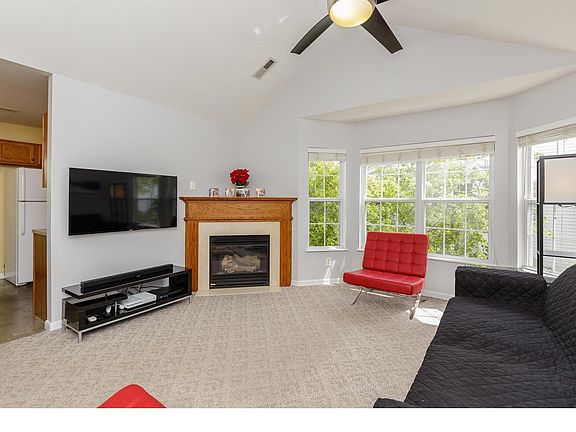 Great Room with Vaulted Ceiling and Gas Fireplace