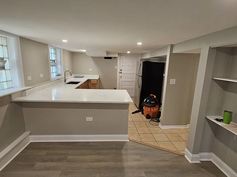 Living room and kitchen
